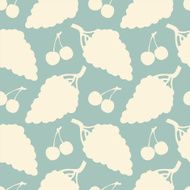 Seamless pattern with silhouettes grapes and cherry N6