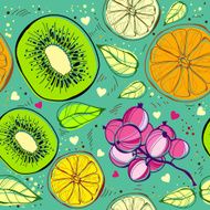 Food seamless flowers fruit and berries N3
