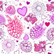 Food seamless flowers fruit and berries N4