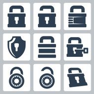 Vector isolated lock icons set