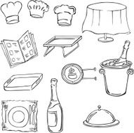 vector silhouettes elements for restaurant