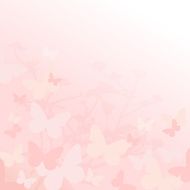 Minimalistic abstract background with light pink and orange butterflies