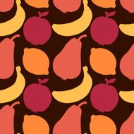Seamless pattern with silhouettes fruits N6