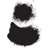 Splash blot banner set in black on white abstract watercolor N2