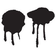Splash blot banner set in black on white abstract watercolor N8
