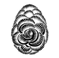 decorative floral silhouette Easter egg N10