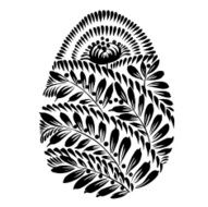 decorative floral silhouette Easter egg N11