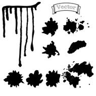 Set blots and smudges of paint vector