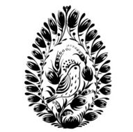 decorative floral silhouette Easter egg N12