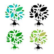 Abstract Vector Tree Illustration Set
