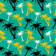 Seamless pattern with coconut palm trees N19