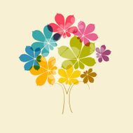 Colorful Vector Abstract Tree Illustration