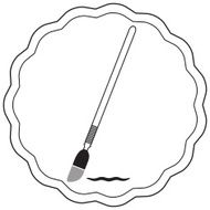 Silhouette paintbrush in black and white vector N3