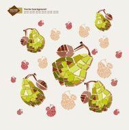 Vector geometric background with stylized pears N2
