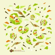 Vector geometric background with stylized apples N5