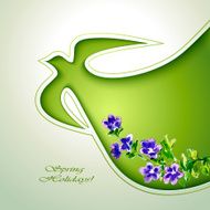 Spring flowers invitation template card N87