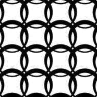 Geometric seamless pattern with circles in black and white