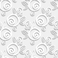 Abstract floral white seamless pattern