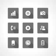 Web site vector icons set shadow effect N27