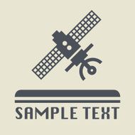 Flying satellite icon