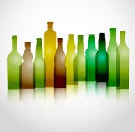 Different color glass bottles group