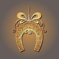 Vintage Card with Christmas Horseshoe N2