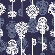 Seamless Ornate Pattern with Keys N4