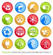 Ecology Icons on Colored buttons