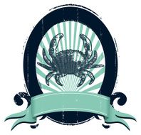 grunge marine shield with crab