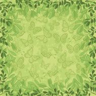 Background leaves and butterflies