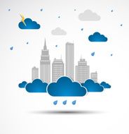 Sky-scraper City theme background Bad weather