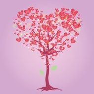 pink heart tree