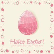 Easter cute scribble egg silhouette hand drawn N2