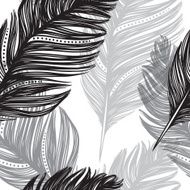 seamless pattern of feathers bird N4