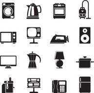 Silhouette home equipment icons N2