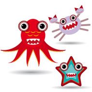 Cute cartoon Monster on a white background vector N4