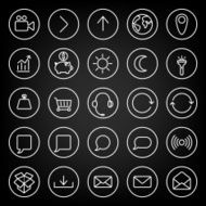 Set icons for business communication web N3