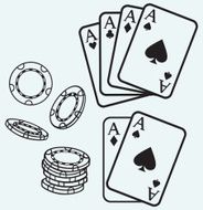 Gambling Cards and chips