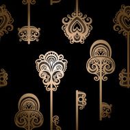 Seamless Ornate Pattern with Keys N5