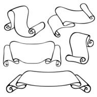Set of Vintage Contour Scrolls in Different Forms