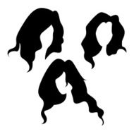 Vector Set of Female head Silhouettes N2