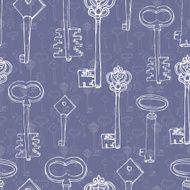 seamless pattern with retro keys