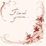 floral frame with swirls