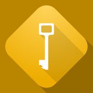 Vector icon of Key with a long shadow N3