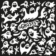 funny ghosts - vector icons N2