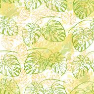 Seamless pattern contour leaves