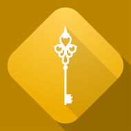 Vector icon of Key with a long shadow N4