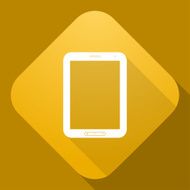 Vector icon of Tablet PC with a long shadow