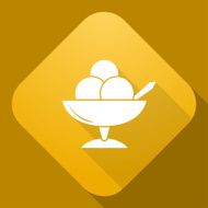 Vector icon of Ice Cream with a long shadow