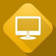 Vector icon of Monitor with a long shadow